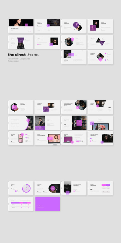 THE DIRECT - 极简时尚视觉主题ppt模板(PPT)