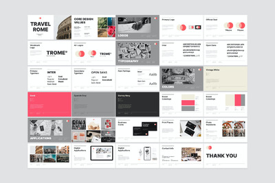 Travelrome - 品牌指南ppt手册模板(PPTX)