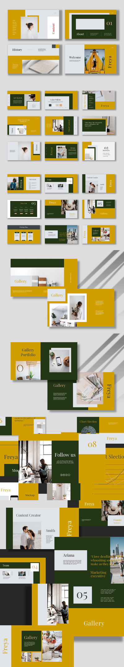 杂志风格幻灯片模板(PPT,PPTX)