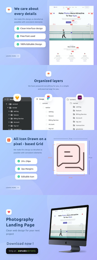 摄影大图网站模板 (FIG,SKETCH,XD)