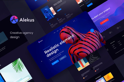 设计公司创意机构网页UI模板 (PSD)