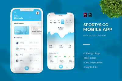 运动计划APP UI (PSD,XD)