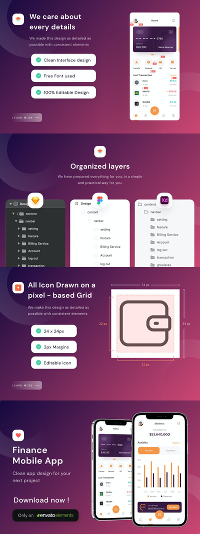 金融APP UI (FIG,SKETCH,XD)