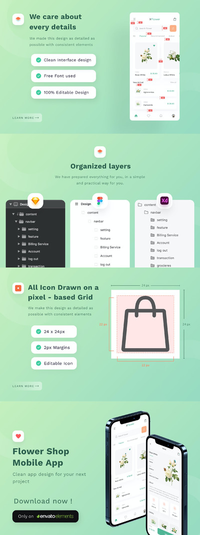 花店APP UI (FIG,SKETCH,XD)