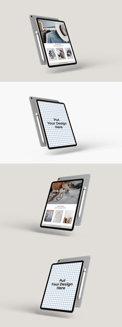 高端平板与智能笔展示样机(PSD,PDF)