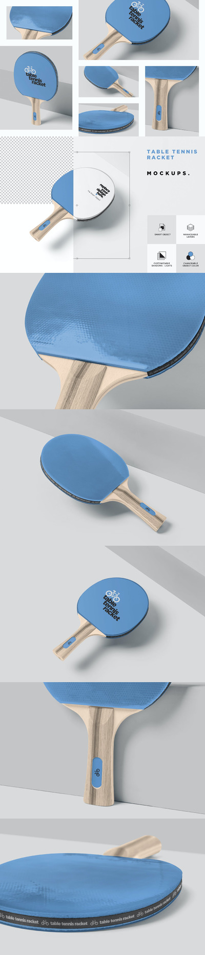 乒乓球拍产品模型(PSD)