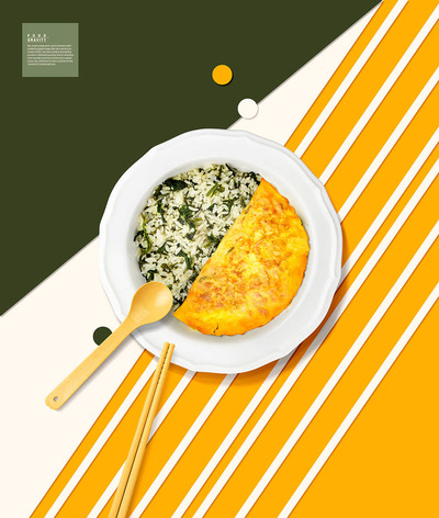 蛋包饭主食美食广告海报设计模板 (psd)