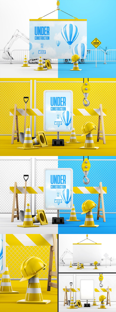 3D建设牌匾样机模型(PSD)