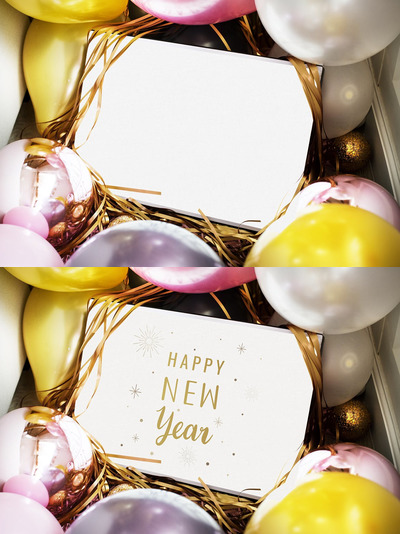 气球板生日特写模型 (PSD)