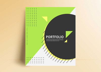 清新风格作品集杂志封面设计模板 (psd)