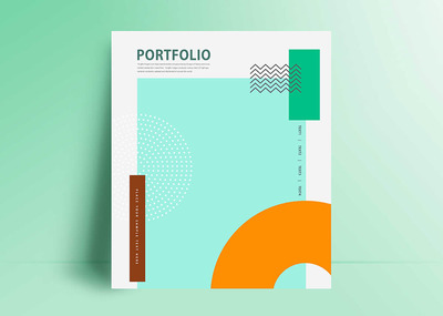 简约现代时尚作品集图册封面设计模板 (psd)