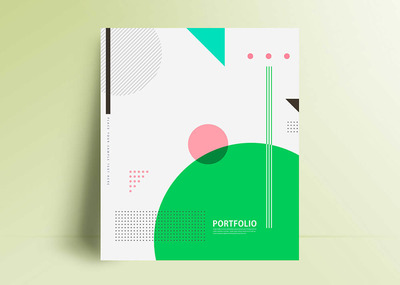 几何版式企业宣传册封面设计模板 (psd)