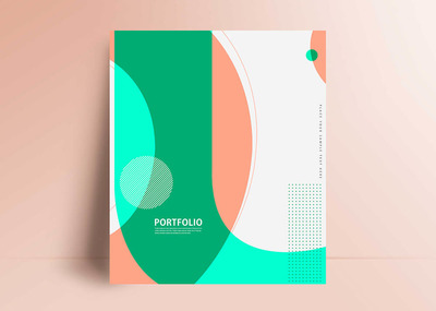 几何排版作品集图册封面设计模板 (psd)