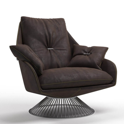 单人麂皮绒沙发椅3D模型（OBJ,FBX,MAX）