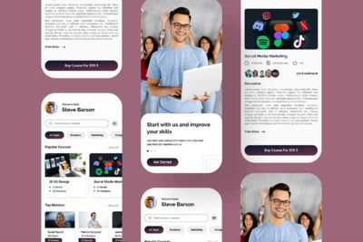 在线教育移动用户界面 (FIG,XD)