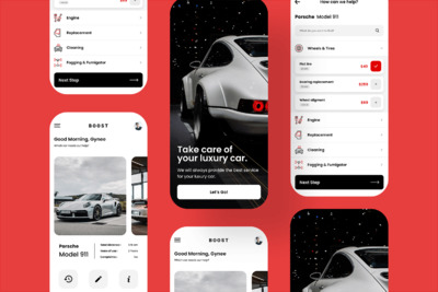 汽车售后服务移动UI工具包 (FIG,XD)