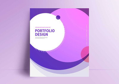 几何圆形作品集画册目录封面设计模板 (psd)