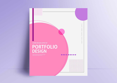 简约风格图册作品集杂志封面设计模板 (psd)