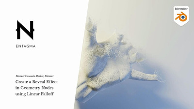 使用线性衰减在Blender2.93几何节点中创建手的粒子3D酷炫动画工程文件下载（Blend）