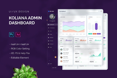 Koliana - 后台管理网页模板 (PSD,XD)