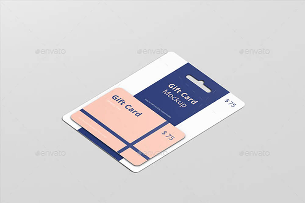 高分辨率礼品卡品牌设计样机 (psd)