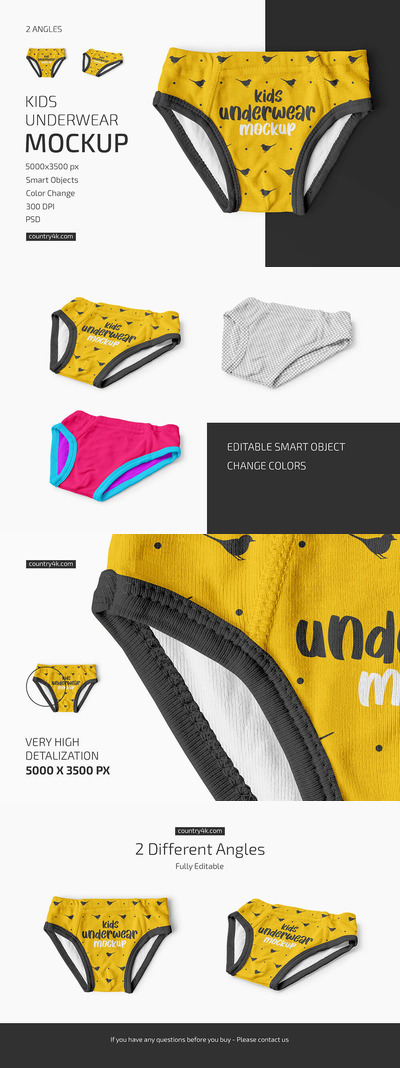 儿童内衣三角裤样机集 (psd)