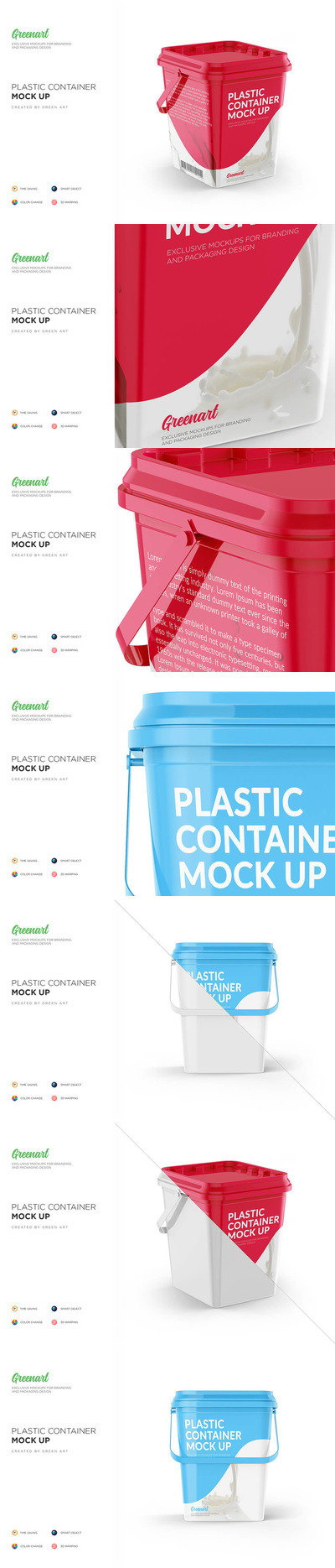 塑料容器食品包装样机 (psd)