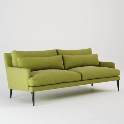 草绿色布艺沙发3D模型（OBJ,FBX,MAX）