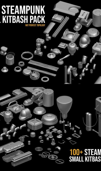 游戏风格蒸汽朋克机械3D模型下载（max,obj,fbx,zpr）