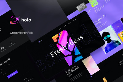 Holo - 创意个人网站PSD模板 (PSD)