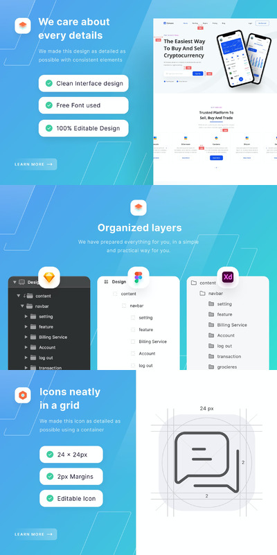 区块链响应式网站模板 (FIG,SKETCH,XD)