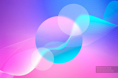 圆形&波浪线条渐变抽象视觉背景图素材 (psd)