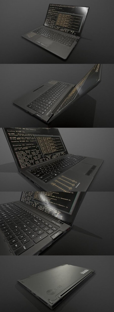 科技感windwos笔记本3D模型下载（OBJ,FBX,MAX）