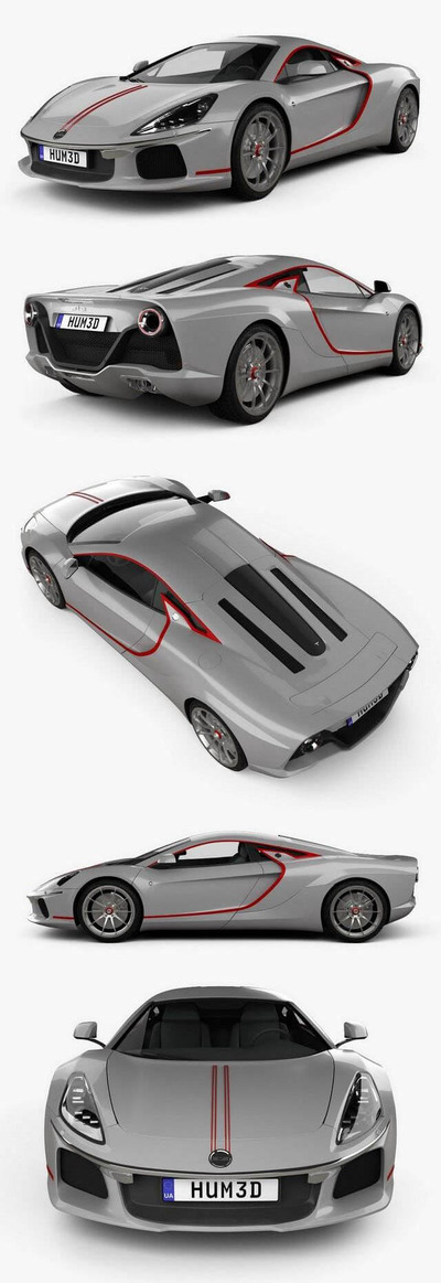 ATS GT 2021 超级跑车 3D模型下载（C4D,FBX,OBJ,MAX,MB,3DS）