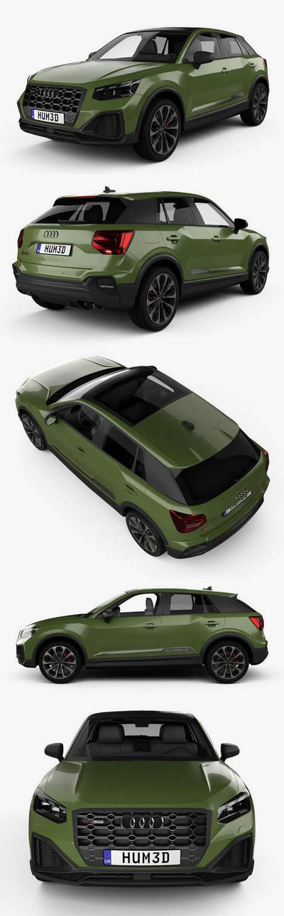 Audi SQ2 2020 越野车SUV汽车3D模型下载（C4D,FBX,OBJ,MAX,MB,3DS）