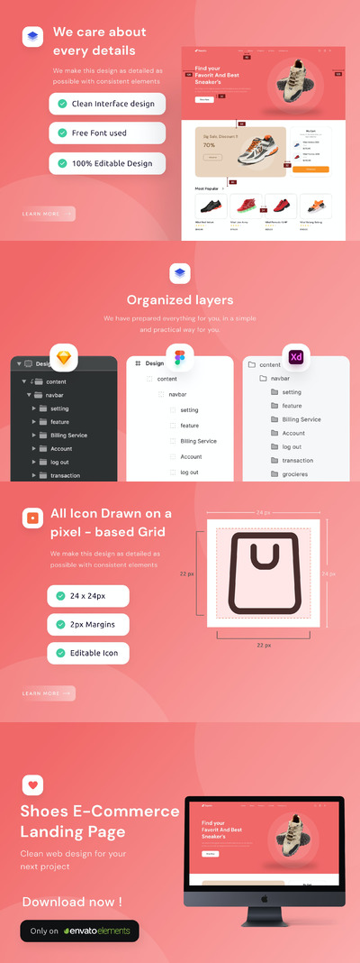 鞋子电子商务登陆页面(FIG,SKETCH,XD)