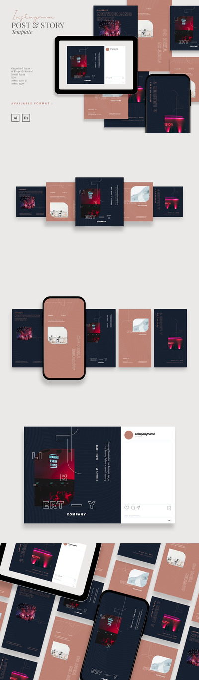 时尚高端简约商业商务社交媒体banner海报设计模板集合