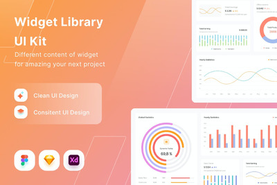 时尚高端简约清新多用途的小部件APP UI KITS-FIG, SKETCH, XD