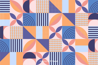 多彩几何形状马赛克背景矢量素材[ai,eps]