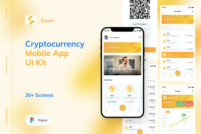 加密货币移动应用程序 App UI Kit (FIG)