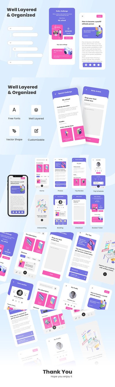 资讯博客APP UI (FIG,XD)