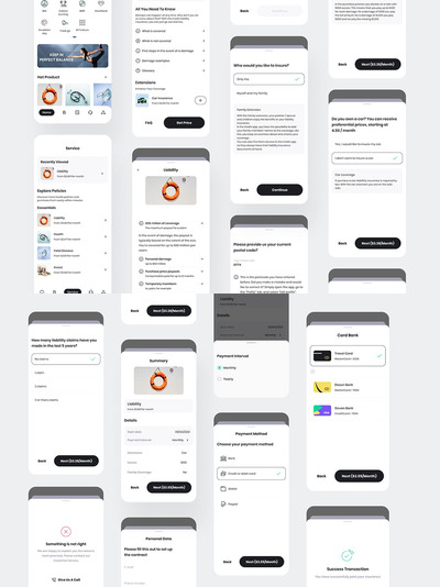 保险相关的APP UI (FIG)
