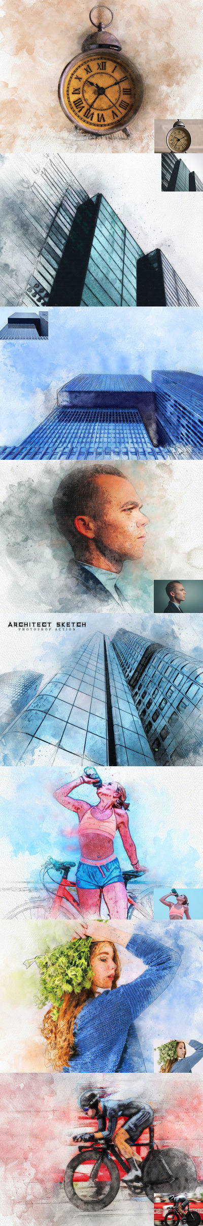 建筑师素描Photoshop特效样式(ATN,ABR,PAT)