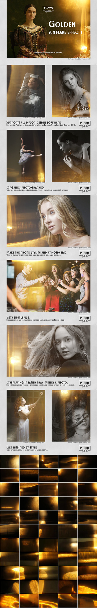 金色太阳耀斑照片叠层JPG素材