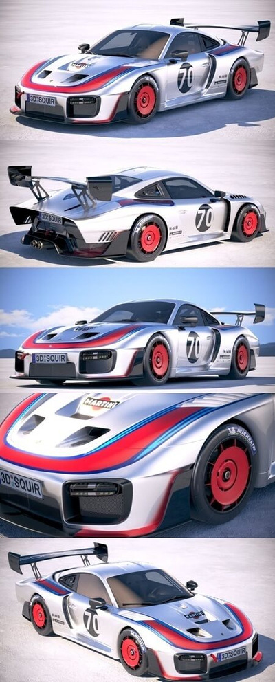 保时捷 935 2019 赛车跑车3D模型下载（FBX,OBJ,MAX）