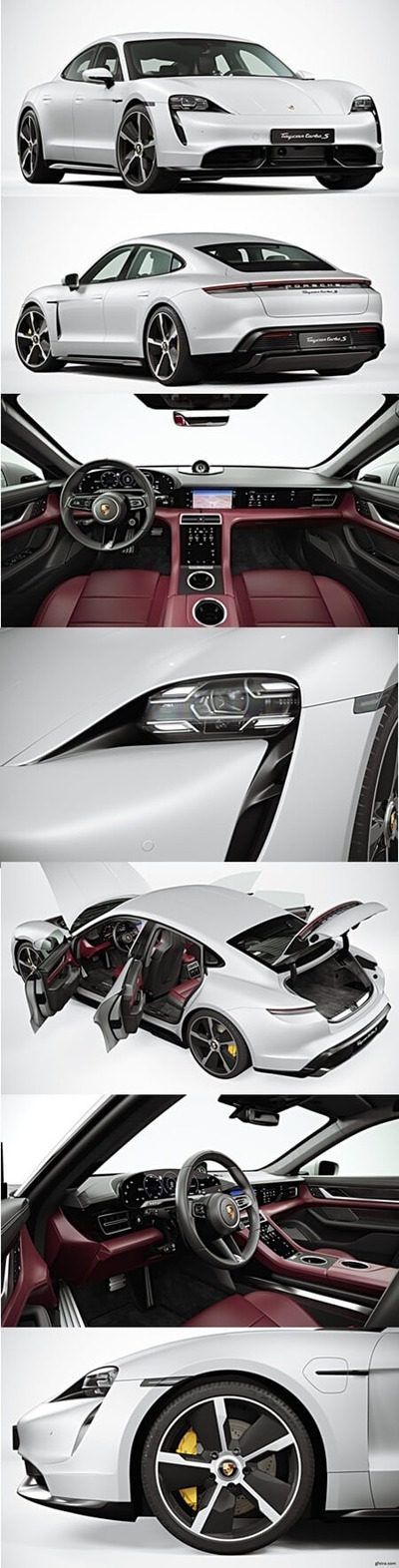 保时捷 Taycan 泰森 豪华汽车3D模型下载（OBJ,MAX,FBX）