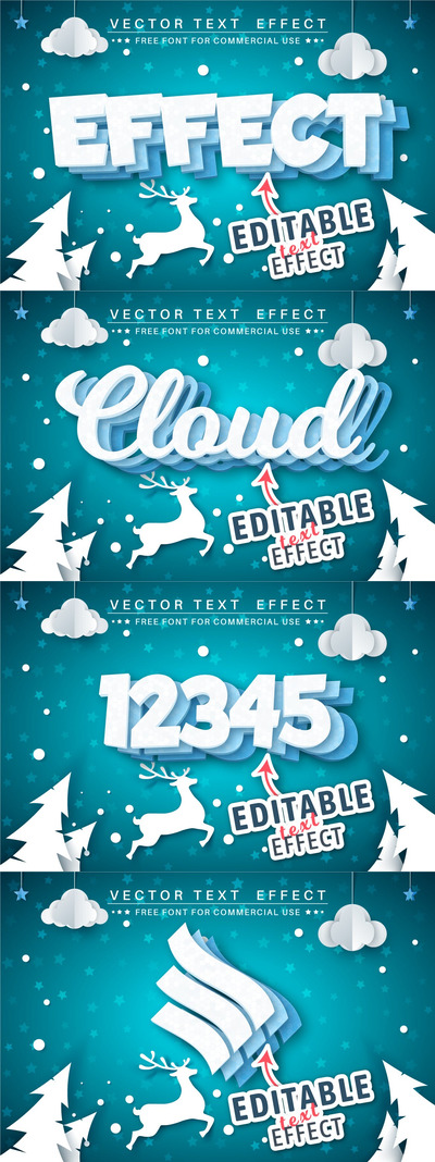 冰雪风格PS字体图层样式下载（PSD）