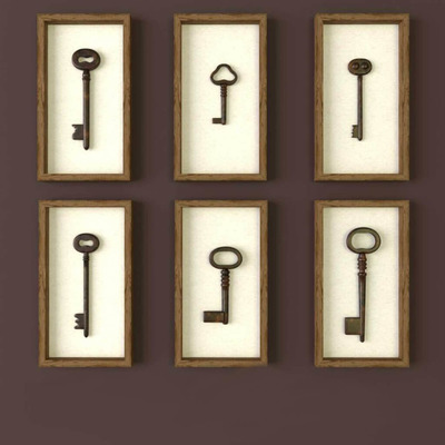 钥匙系列墙面装饰工艺品3D模型（OBJ,FBX,MAX）