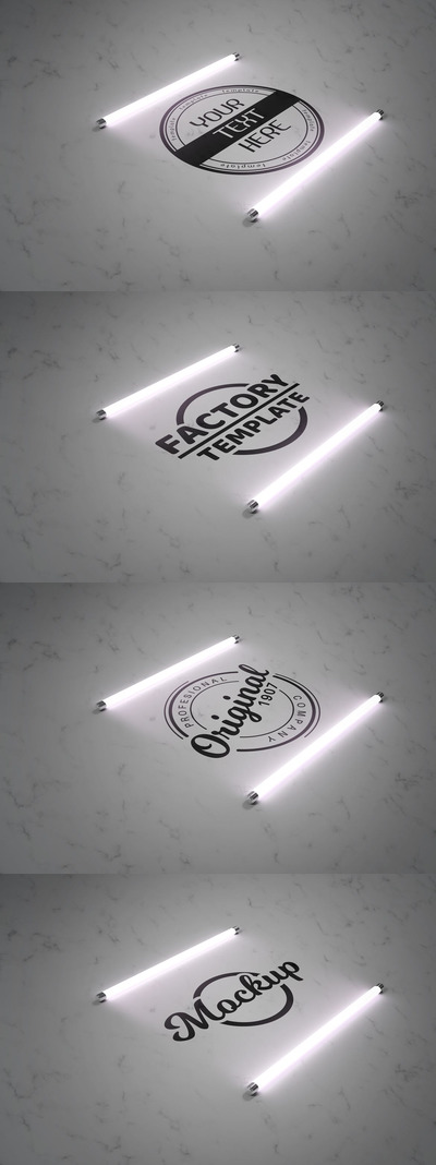 荧光灯中的标志样机 (PSD)