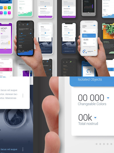 手持手机产品展示样机 (PSD)